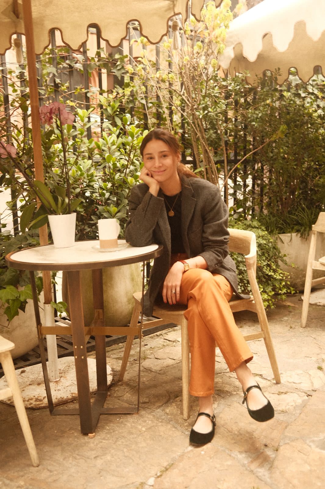 Faux Camel Leather Pants